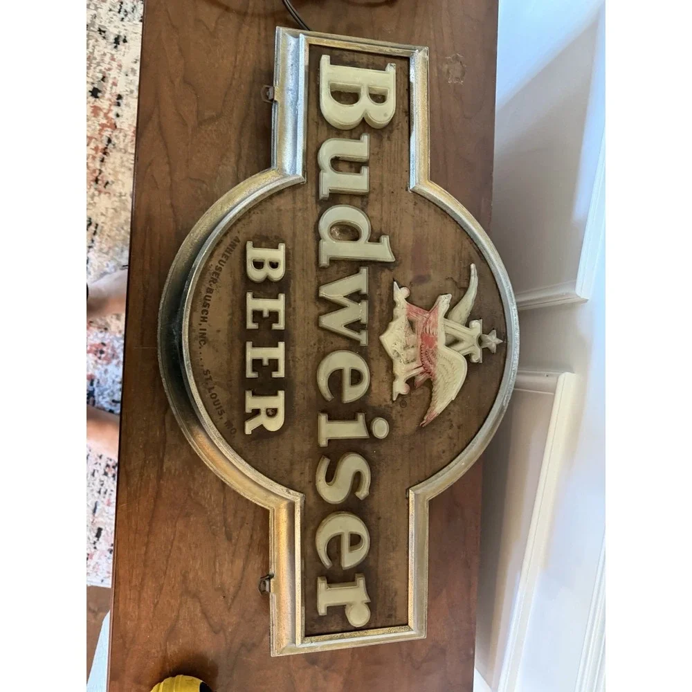 Vintage Budweiser Beer Lighted Sign Anheuser Busch Raymond Price 25